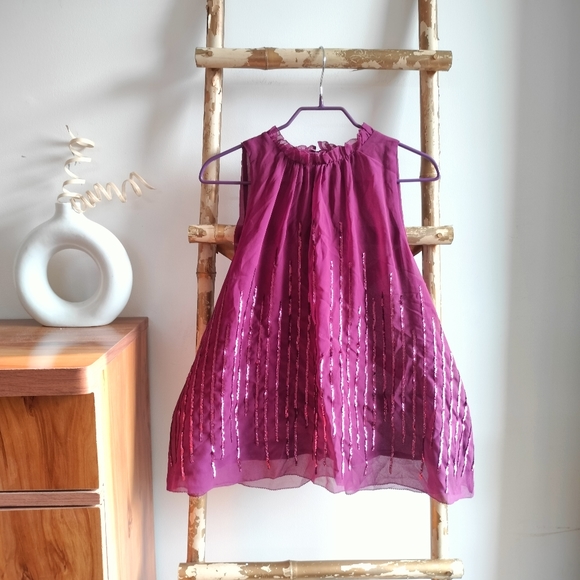 No tags Tops - Sequin Flowy Magenta Top